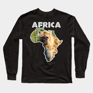 African Wildlife Continent Spotted Hyena Long Sleeve T-Shirt